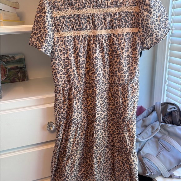 Anthropologie leopard print xs Georgina Tiered dress. Like new. - Picture 4 of 6